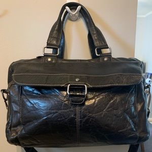 Jack Georges Black Buffalo Leather Briefcase
